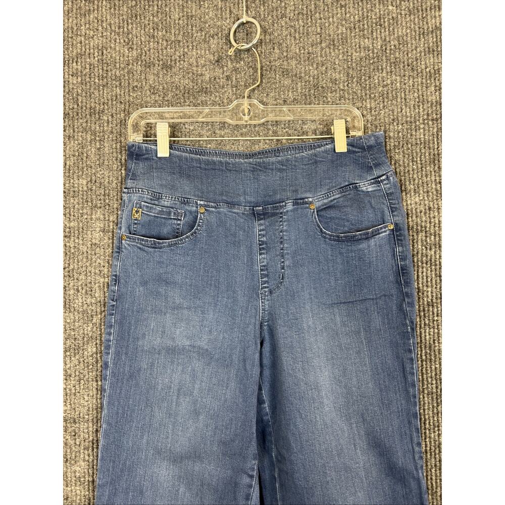 Belle By Kim Gravel Tall TripleLuxe Denim Mariner Crop Pants Medium Wash Sz 10 T - Picture 4 of 9